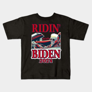 Ridin With Biden 2024 shirt, Biden Harris 2024 shirt , Biden For President LTSD13 Kids T-Shirt